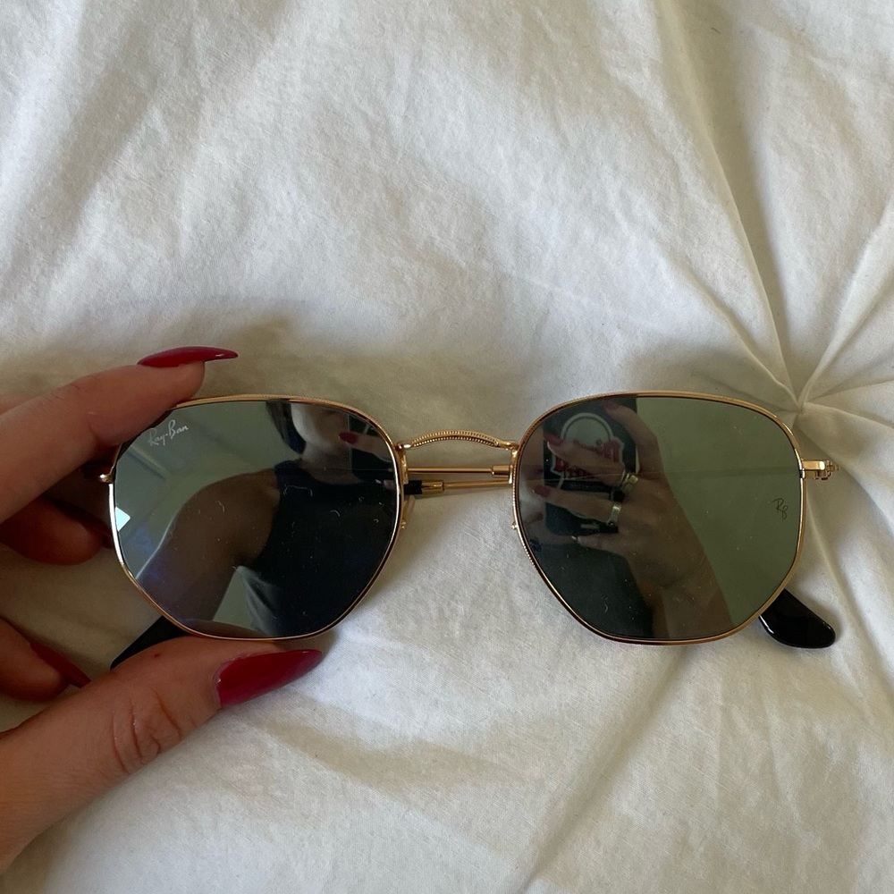 Silver Flash Hexagonal Flat Raybans - image 3